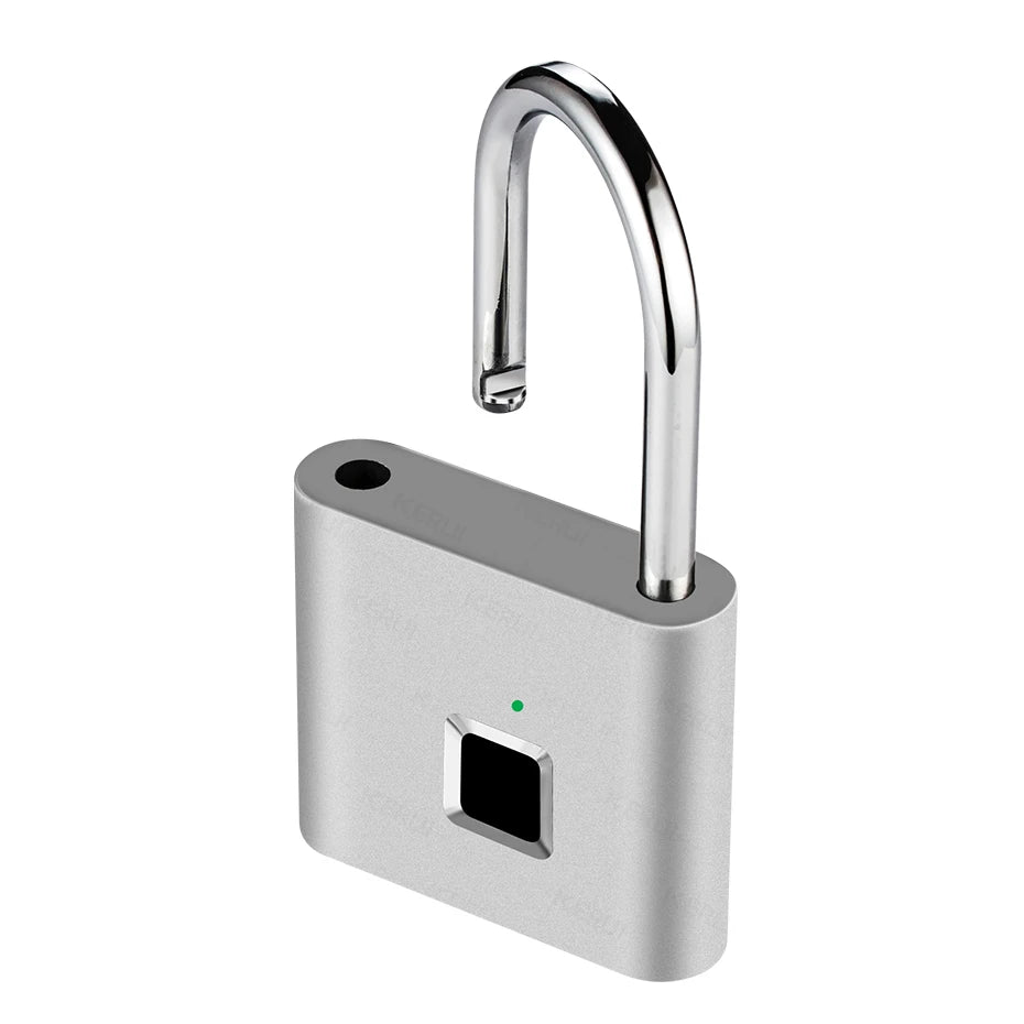 KERUI Smart Fingerprint Padlock Waterproof Zinc Alloy Biometric Padlocks With Built-in Rechargeable Battery Door Lock