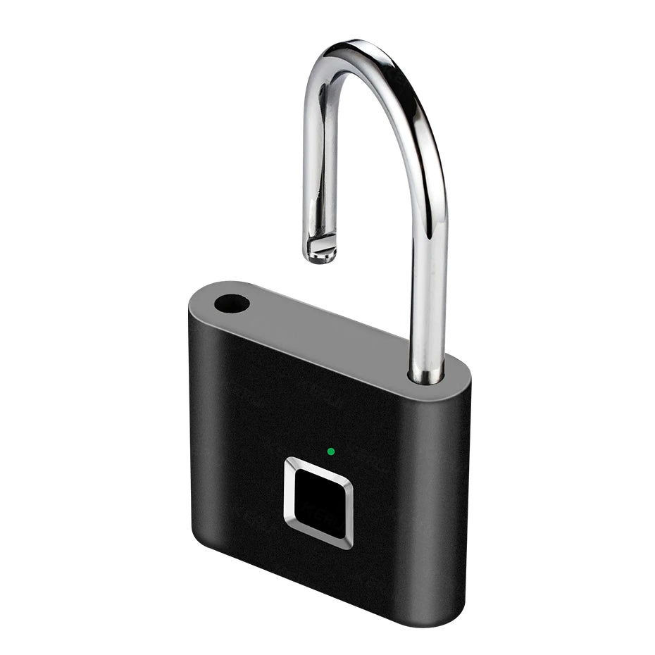 KERUI Smart Fingerprint Padlock Waterproof Zinc Alloy Biometric Padlocks With Built-in Rechargeable Battery Door Lock