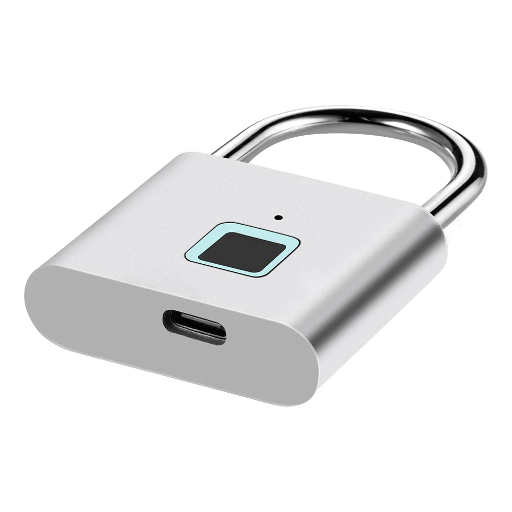KERUI Smart Fingerprint Padlock Waterproof Zinc Alloy Biometric Padlocks With Built-in Rechargeable Battery Door Lock