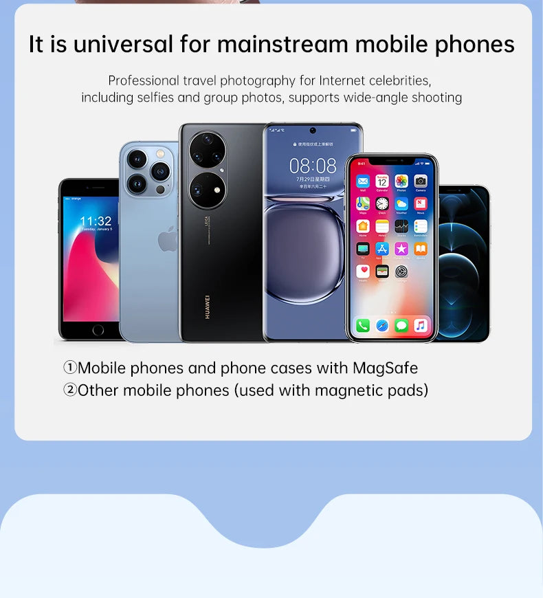 Leve o Estúdio na Bolsa! Super Espelho Magnético com Luz de Selfie Ajustável e Reversível