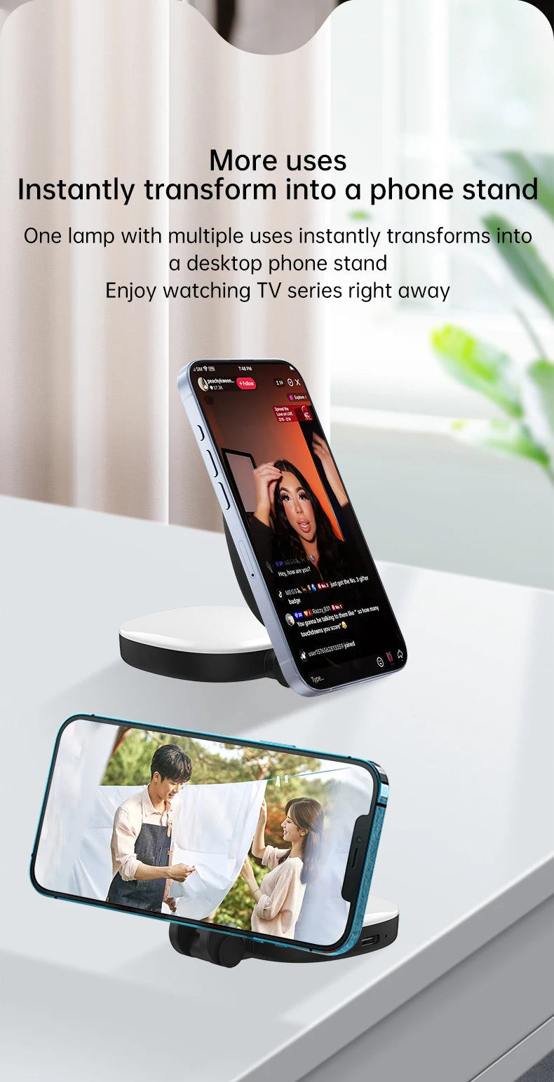 Leve o Estúdio na Bolsa! Super Espelho Magnético com Luz de Selfie Ajustável e Reversível