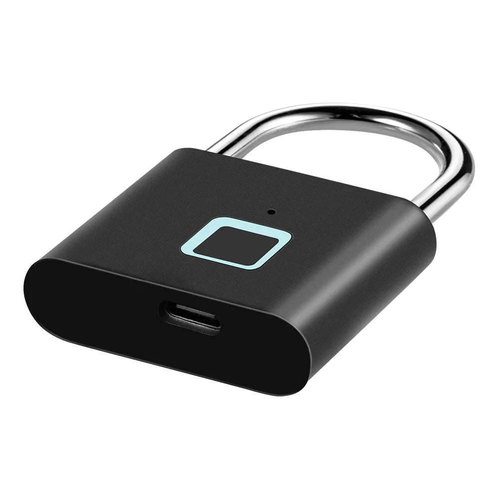 KERUI Smart Fingerprint Padlock Waterproof Zinc Alloy Biometric Padlocks With Built-in Rechargeable Battery Door Lock