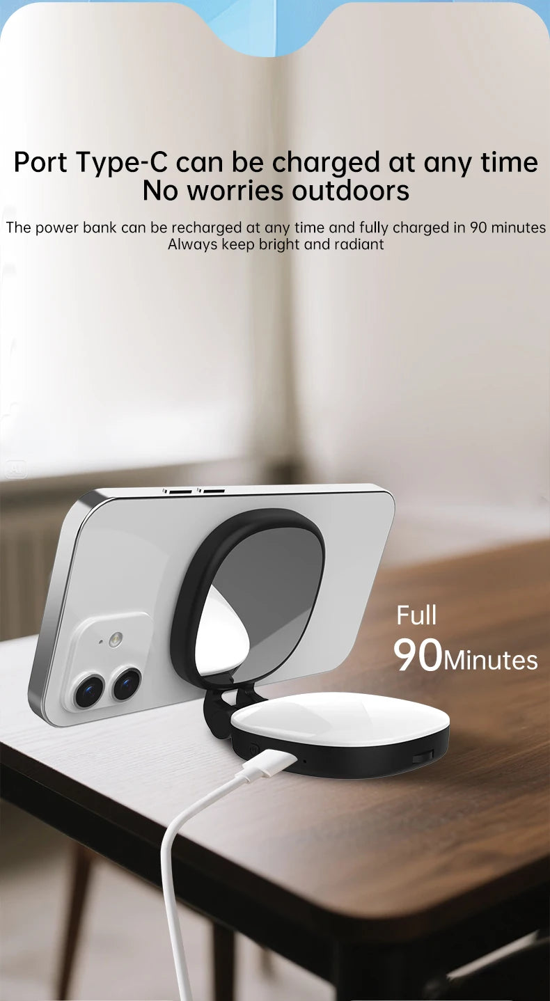 Leve o Estúdio na Bolsa! Super Espelho Magnético com Luz de Selfie Ajustável e Reversível