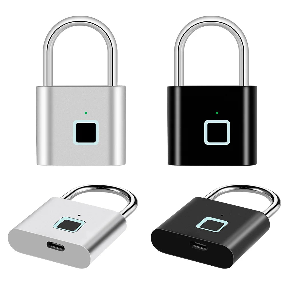 KERUI Smart Fingerprint Padlock Waterproof Zinc Alloy Biometric Padlocks With Built-in Rechargeable Battery Door Lock